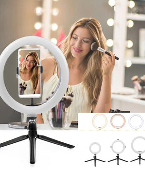 10" LED Selfie Ring Light With Tripod Phone Holder Stand